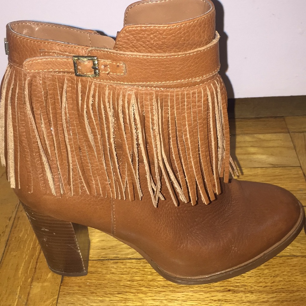 Perfect condition brown fringe booties